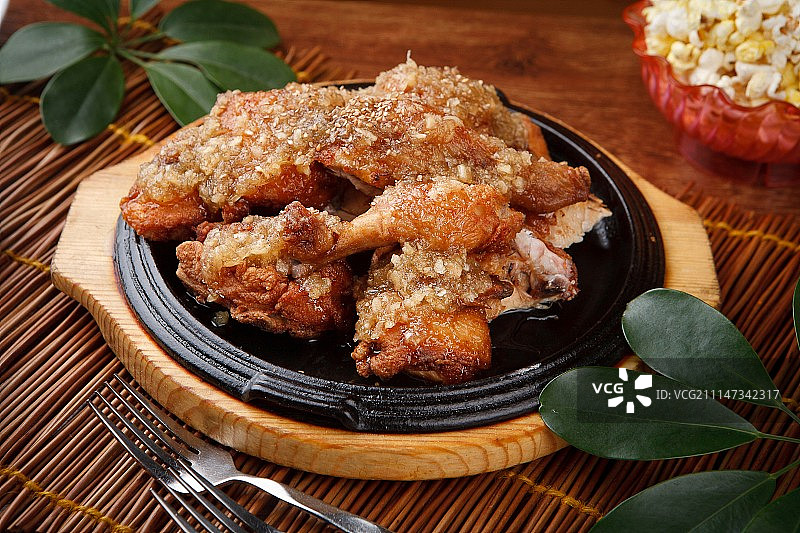 大蒜鸡肉图片素材