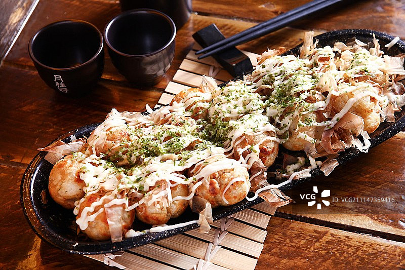 日式美食：章鱼烧图片素材