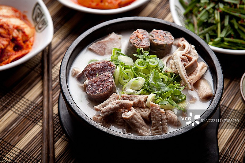 韩式香肠内脏汤图片素材