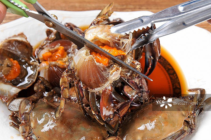 酱油腌制螃蟹图片素材