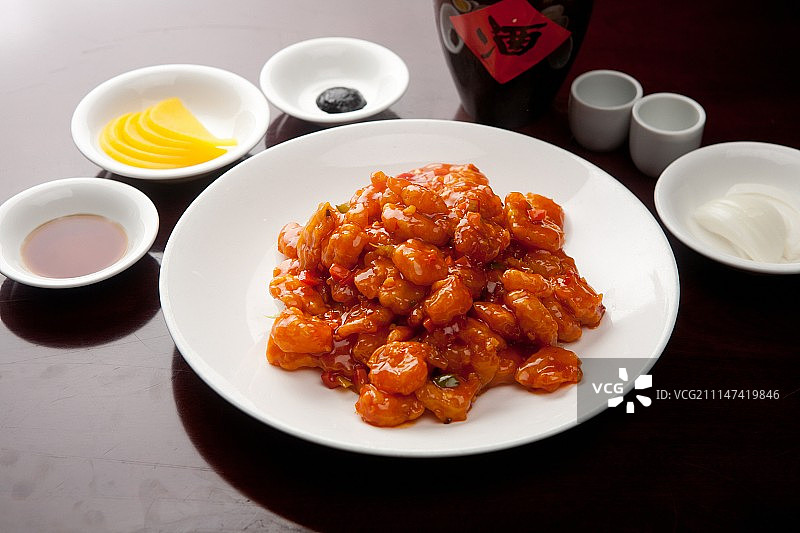 糖醋虾，中餐美食图片素材