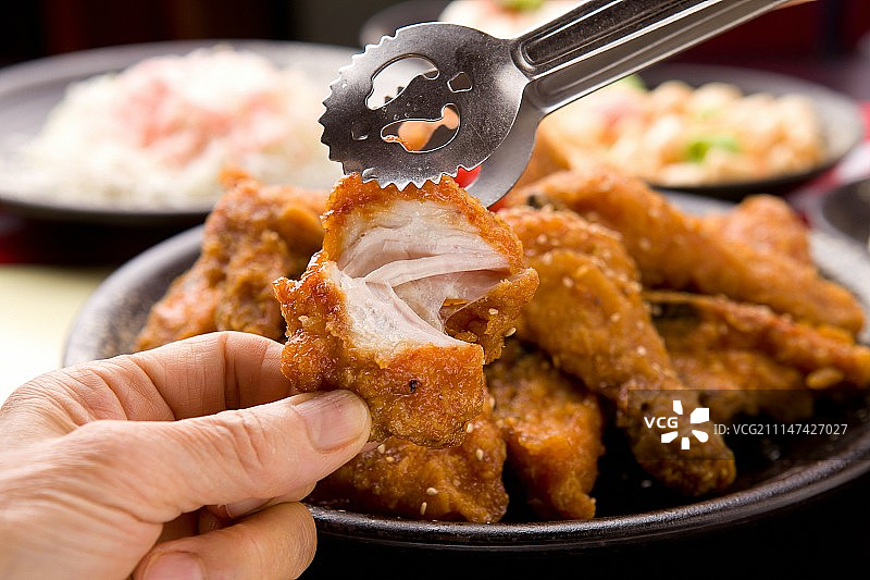 大蒜炸鸡图片素材