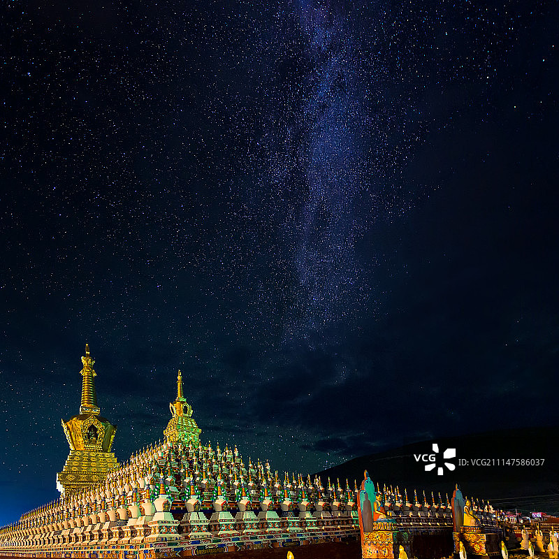 星空佛塔图片素材