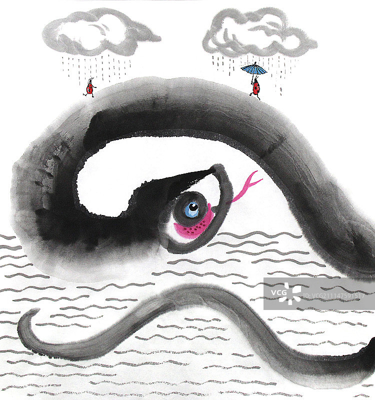 中国画十二生肖大全套共600多幅水墨画-生肖蛇系列图片素材