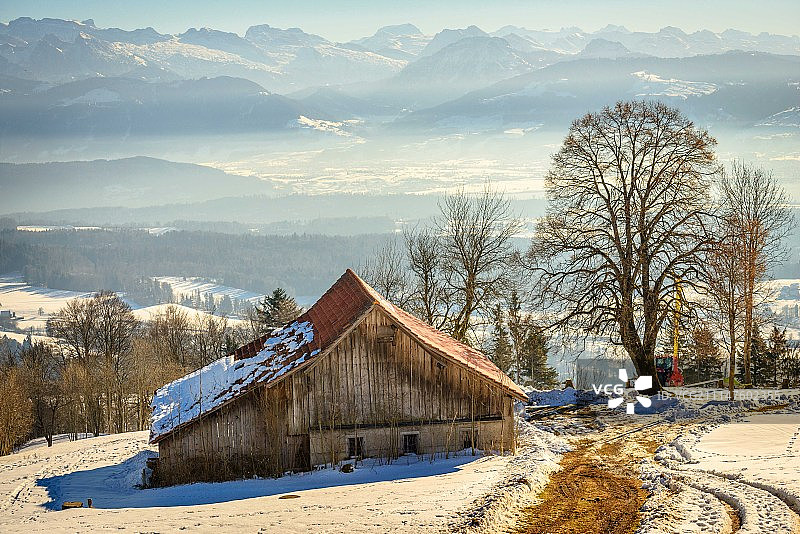 瑞士阿尔卑斯山2017年冬季风光图片素材