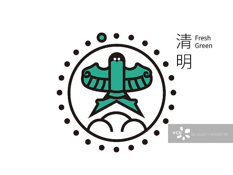 二十四节气标识-地日关系-清明图片素材