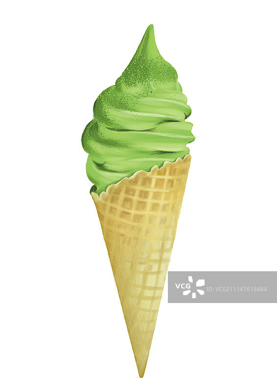 抹茶甜筒图片素材