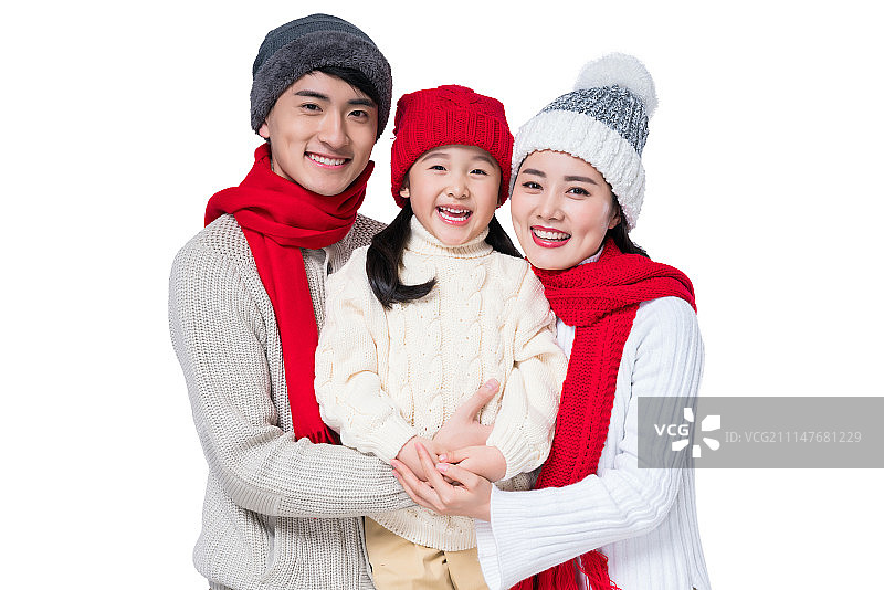 快乐的三口之家图片素材