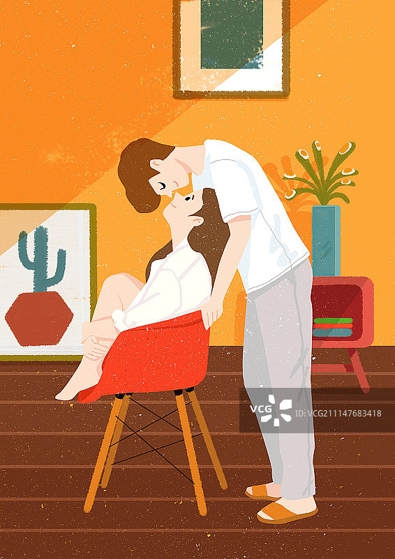 椅子上的情侣图片素材