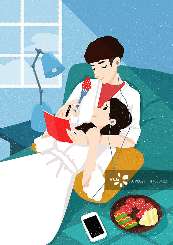 听歌的情侣图片素材