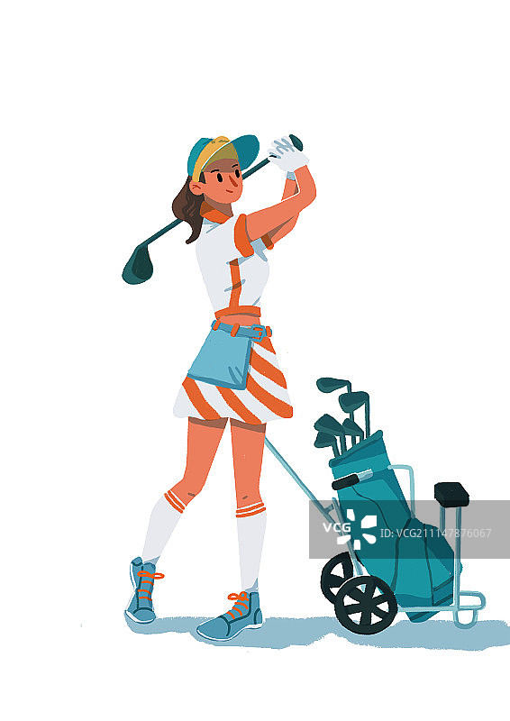 打高尔夫的女孩图片素材