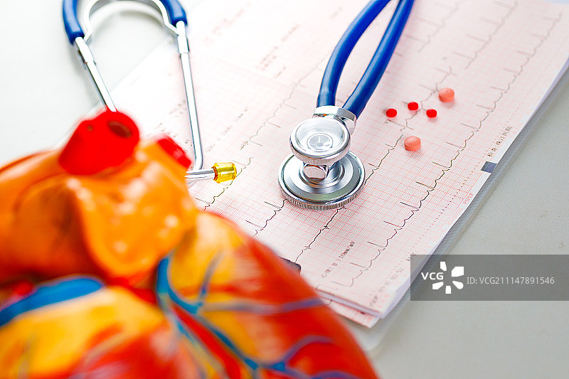 心脏病高血压病心电图图片素材