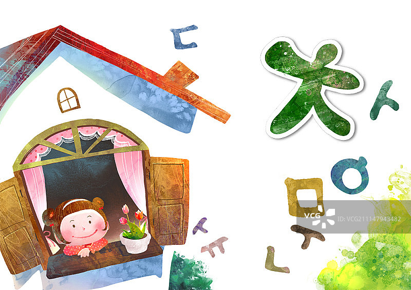 儿童学习语言图片素材