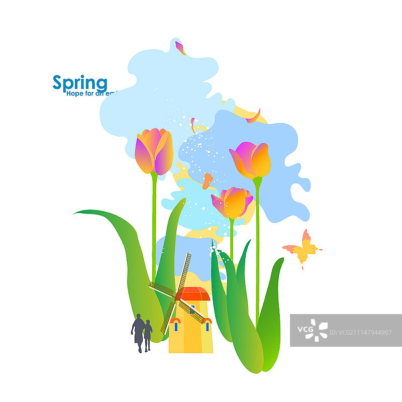 春天背景矢量插画图片素材