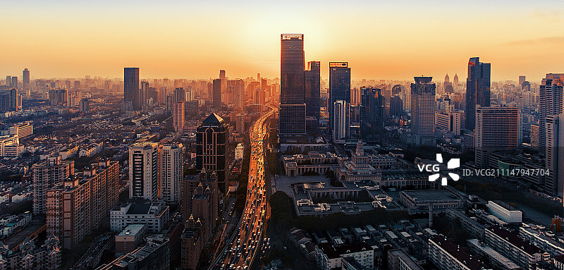 静安区日落图片素材