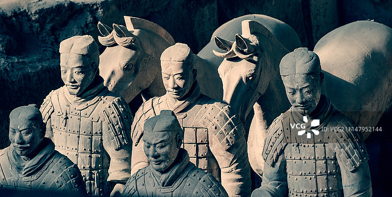 秦始皇兵马俑队伍图片素材