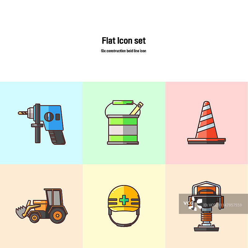 粗体线条图标，扁平图标集图片素材