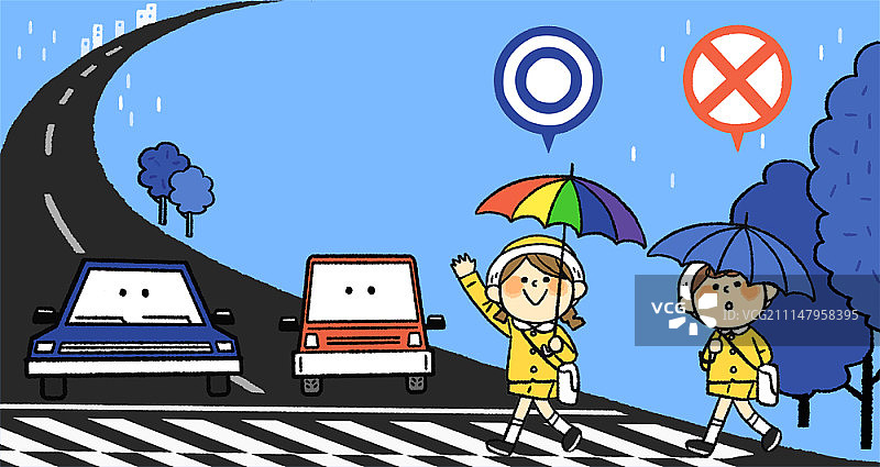 道路安全插画图片素材