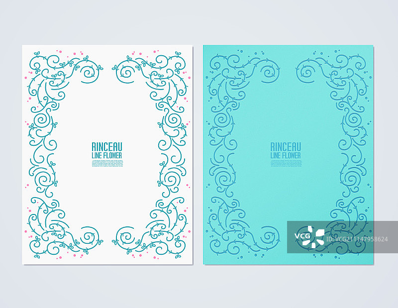 花叶图案模板套装图片素材