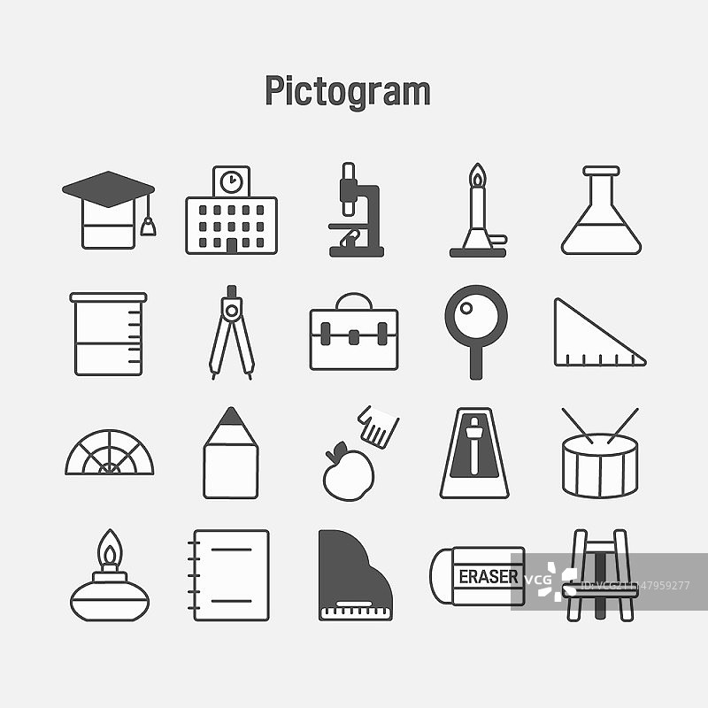 线性图标集，简易象形图包图片素材