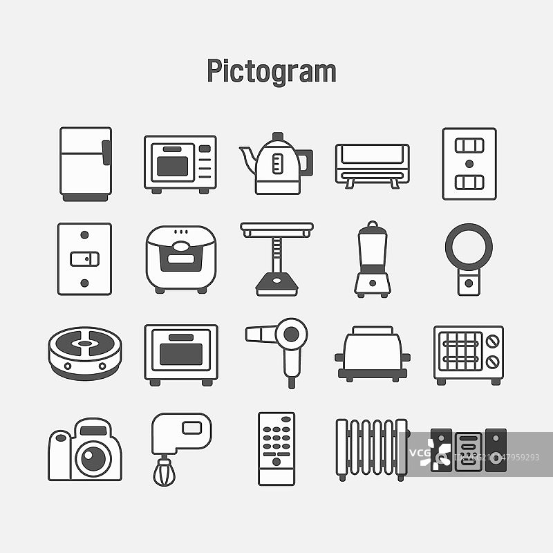 线性图标集，简易象形图包图片素材