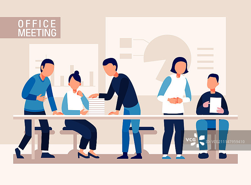 商务会议扁平化设计概念图片素材