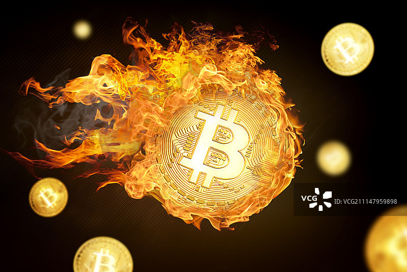 电子货币兑换概念比特币合成图像图片素材