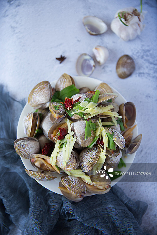 酒蒸蛤蜊图片素材