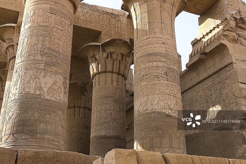 埃及象形文字墙壁绘画图片素材