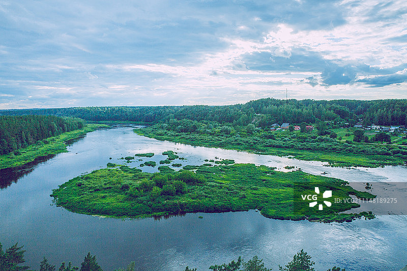 拉脱维亚道加瓦河及克拉斯拉瓦市图片素材