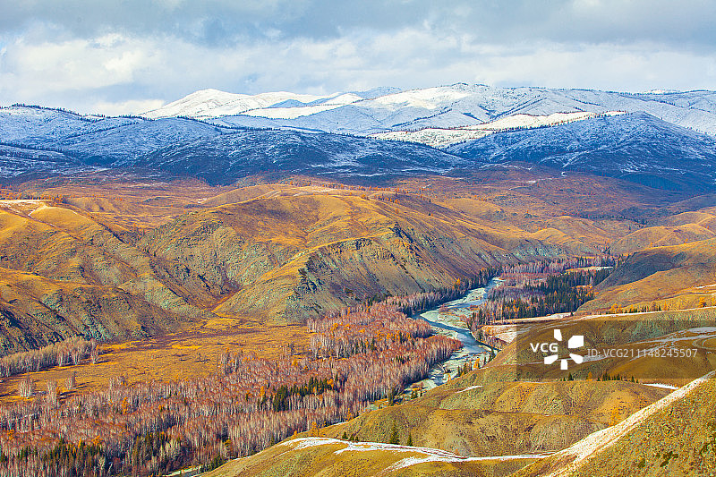 新疆北疆山林秋景图片素材