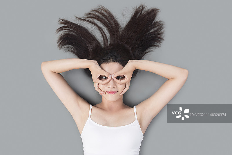 俯拍东方美女图片素材