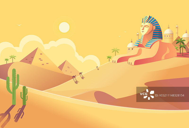 埃及沙漠插画图片素材