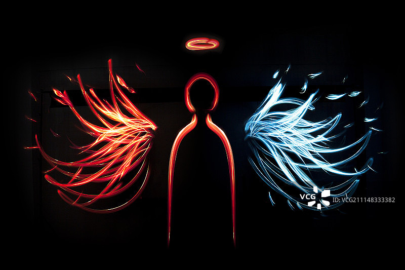 光绘人形天使翅膀图片素材