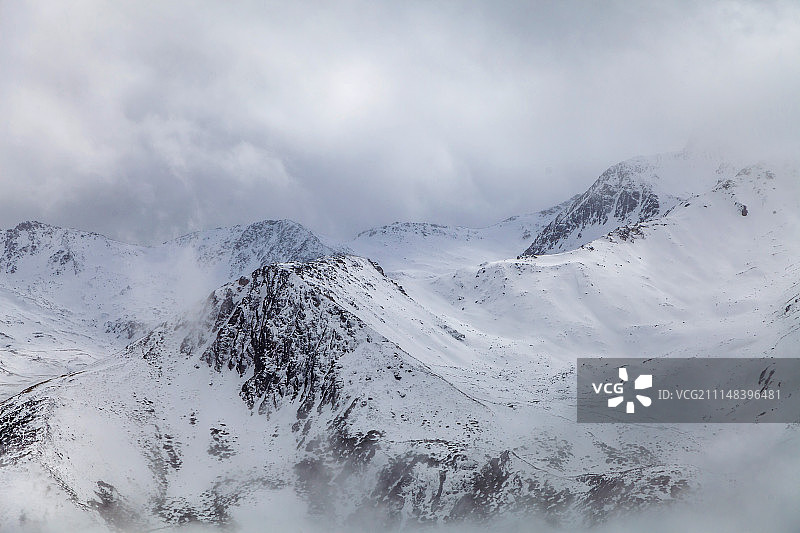 巴郎山雪后风光图片素材