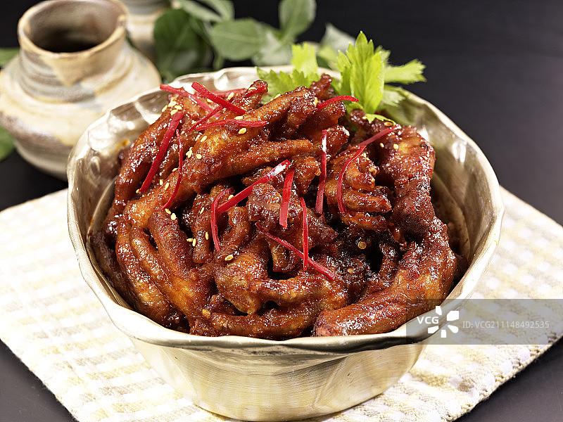 烧烤、辛辣、鸡爪、韩国食物图片素材