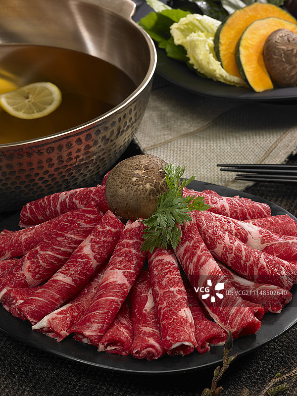 牛肉蔬菜涮涮锅（韩式料理）图片素材