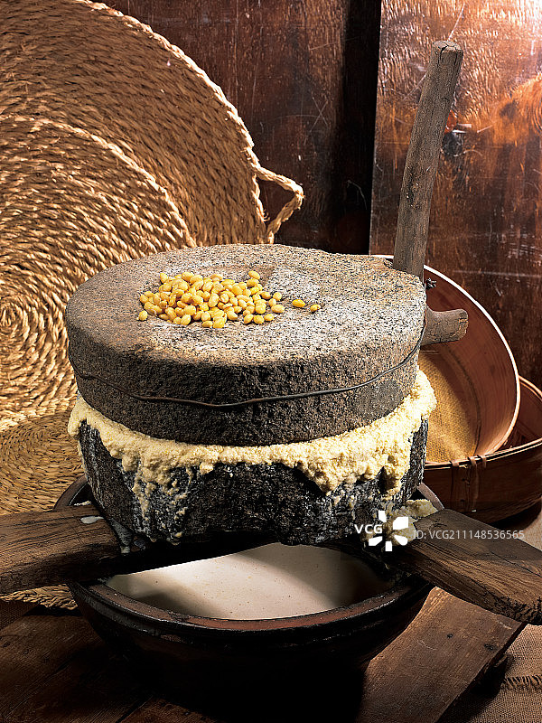 研磨，磨石，豆，韩国料理图片素材