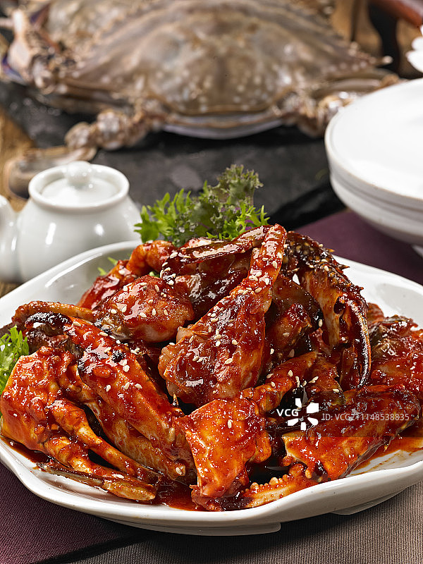 韩式麻辣生蟹图片素材