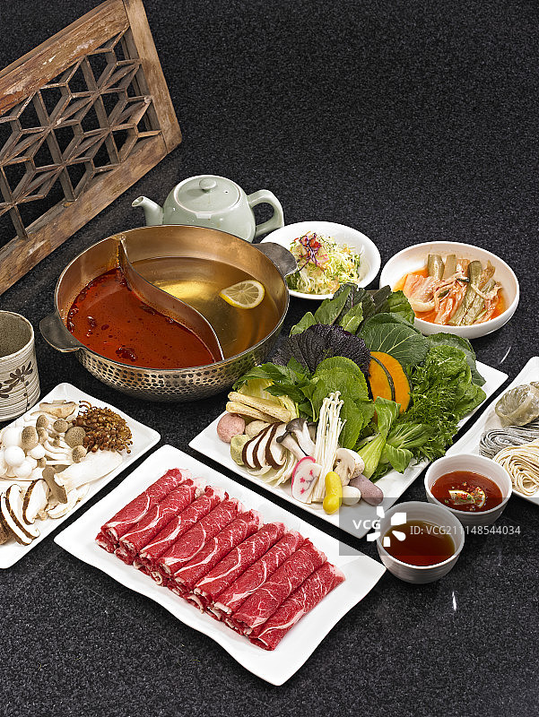 香菇涮涮锅韩式料理图片素材