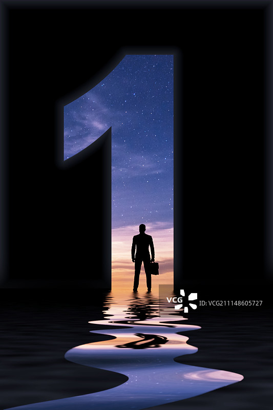 商务 人物 第一 金融 商务 趋势 倒影 创意图片素材