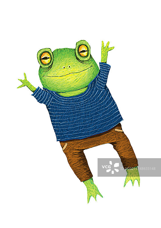 背景分离动物系列组图共3000多幅-蓝衣服青蛙图片素材