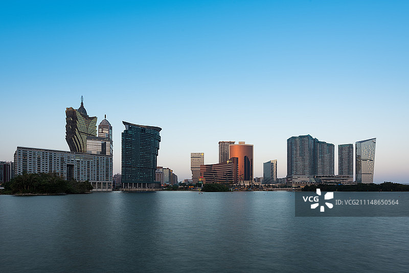 澳门黄昏城市风光图片素材