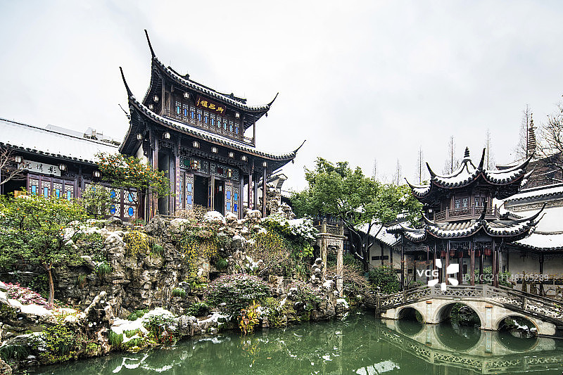 胡雪岩故居雪景图片素材