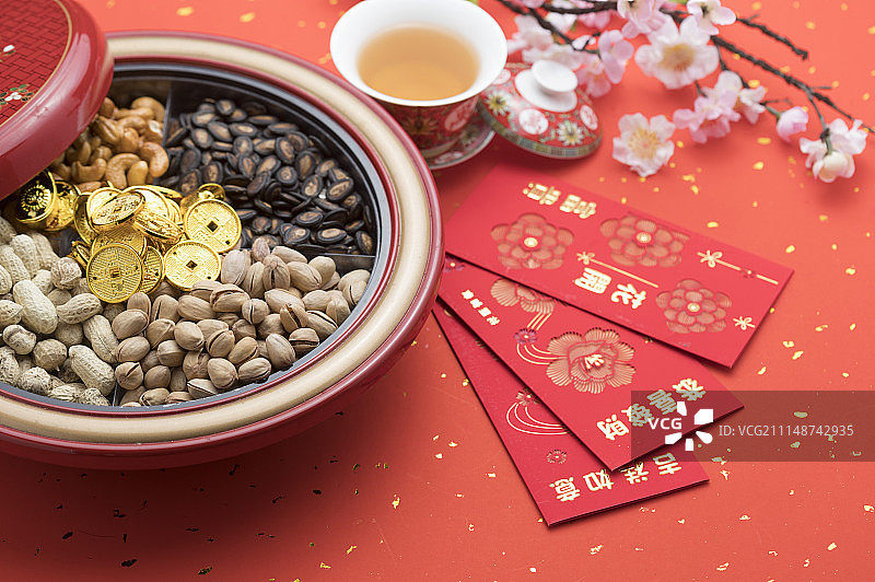 攒盘,紅包,新年,春节图片素材