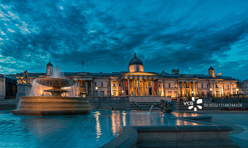 伦敦国家美术馆（日落时分）图片素材