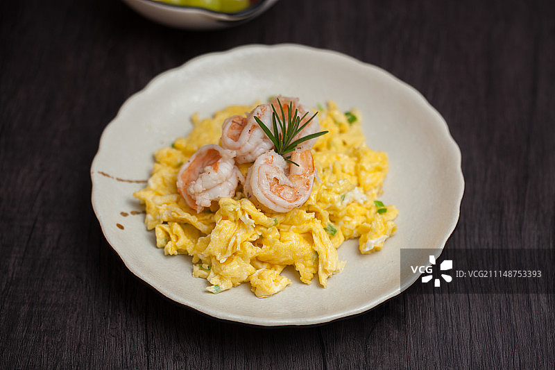 虾仁炒鸡蛋图片素材