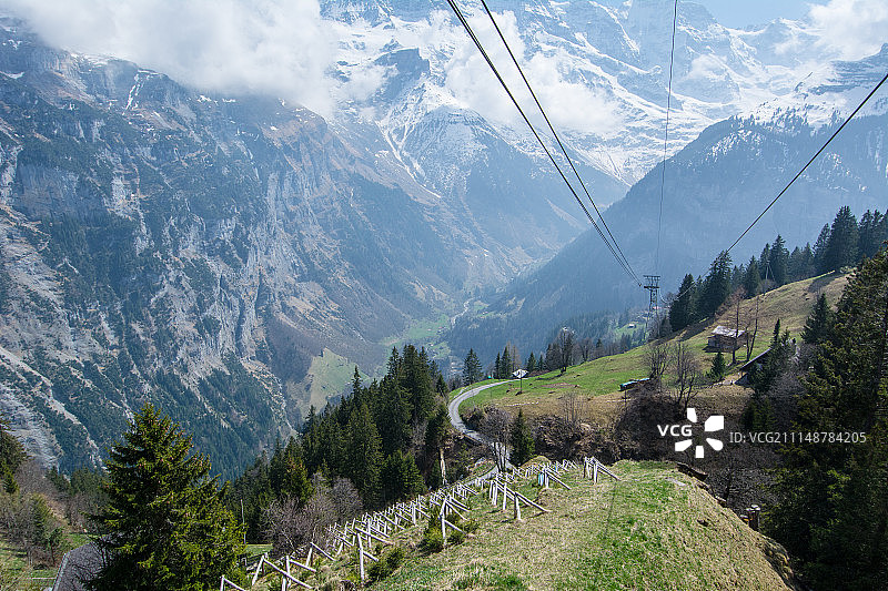 雪朗峰缆车图片素材