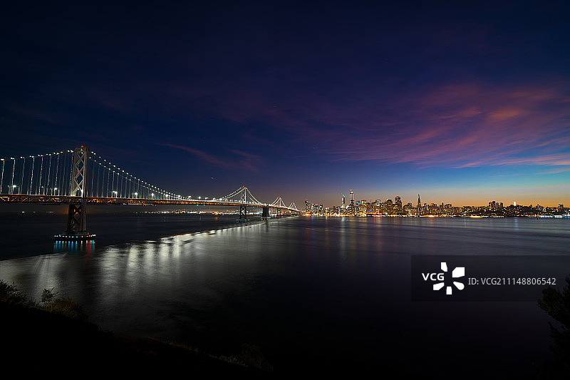 从芳草岛观看旧金山日落时分图片素材