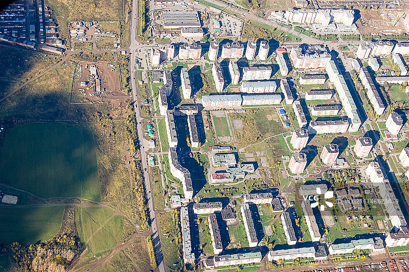 沃洛格达市鸟瞰图：房屋图片素材